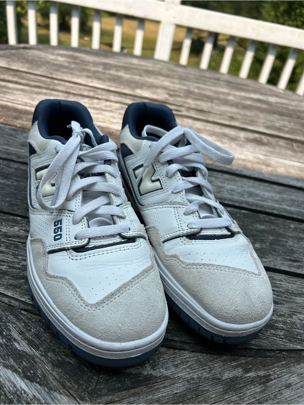 New Balance Light Gray & Navy Retro Runner Sneakers